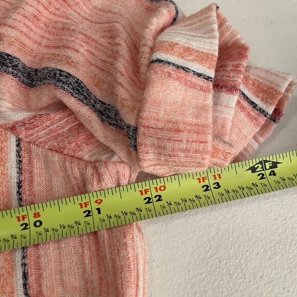 Above & Beyond Blouse Women's 2X Pink Striped Round Neck Short Sleeve Top - Picture 9 of 9